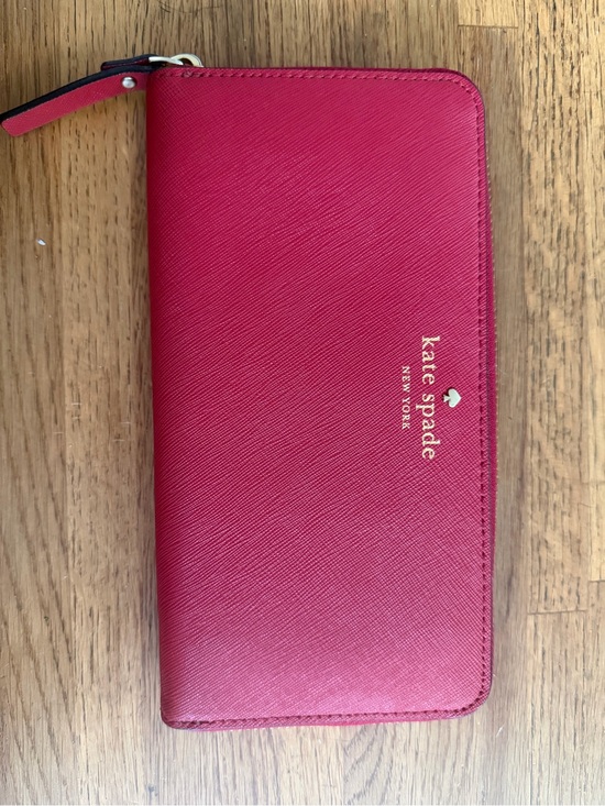 kate spade Handbags - kate spade New York Saffiano Zip Wallet in Red